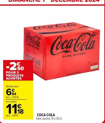 Coca - Sans Sucres offre à 6,84€ sur Carrefour Market