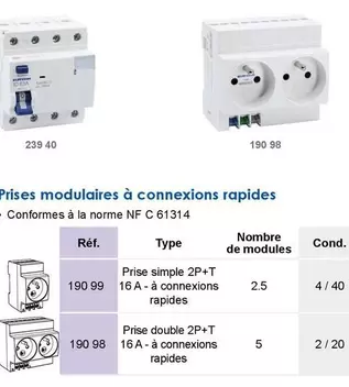 RX Protect - Prises Modulaires À Connexions Rapides offre sur Yesss Electrique