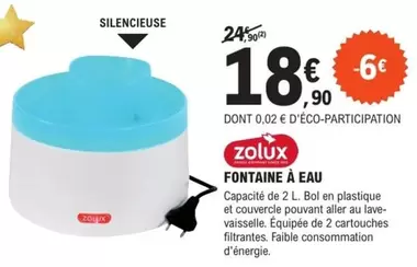 Zolux - Fontaine À Eau offre à 18,9€ sur E.Leclerc Brico