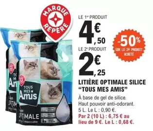 TOUS - Litiere Optimale Silice "tous Mes Amis" offre à 4,5€ sur E.Leclerc Brico