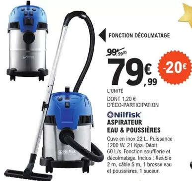 Nilfisk - Aspirateur Eau & Poussières offre à 79,99€ sur E.Leclerc Brico