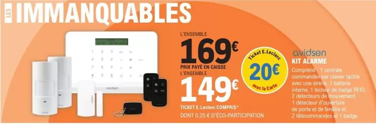 Avidsen - Kit Alarme offre à 169€ sur E.Leclerc Brico