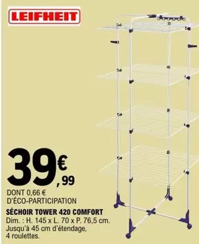 Leifheit - Séchoir Tower 420 Comfort offre à 39,99€ sur E.Leclerc