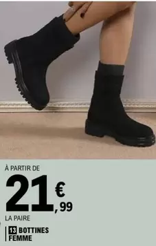 Bottines Femme offre à 21,99€ sur E.Leclerc