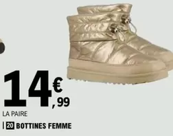 Bottines Femme offre à 14,99€ sur E.Leclerc