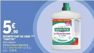 Sanytol - Désinfectant Du Linge offre à 5,9€ sur E.Leclerc