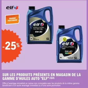 Elf - Sur Les Produits Présents En Magasin De La Gamme D'huiles Auto "" offre sur E.Leclerc