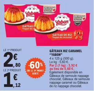 Yabon - Gâteaux Riz Caramel offre à 2,8€ sur E.Leclerc