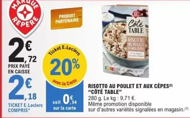 Risotto Au Poulet Et Aux Cèpes offre à 2,18€ sur E.Leclerc