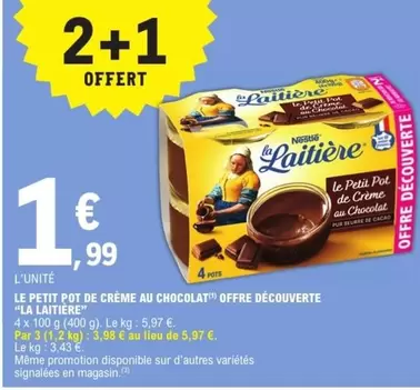 Nestlé - Le Petit Pot De Crème Au Chocolat Offre Découverte offre à 1€ sur E.Leclerc