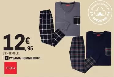 Pyjama Homme Bio offre à 12,95€ sur E.Leclerc