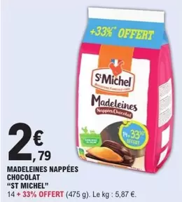 St michel - Madeleines Nappées Chocolat offre à 2,79€ sur E.Leclerc