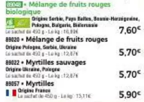 Mélange De Fruits Rouges Biologique offre sur Maison Thiriet