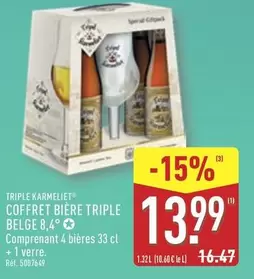 Coffret Bière Triple Belge 8,4° offre à 13,99€ sur Aldi