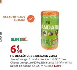 Fil De Clôture Standard 250 M offre à 6,9€ sur Rural Master