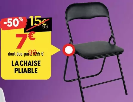 La Chaise Pliable offre à 7€ sur Centrakor