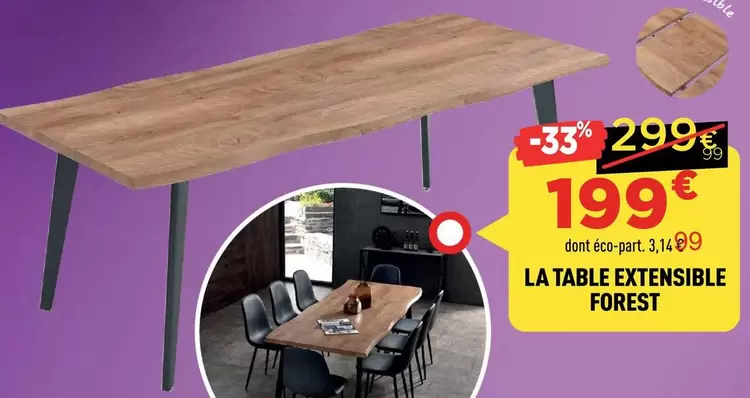 La Table Extensible Forest offre à 199€ sur Centrakor