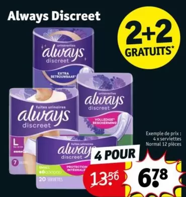 Always - Discreet offre à 6,78€ sur Kruidvat