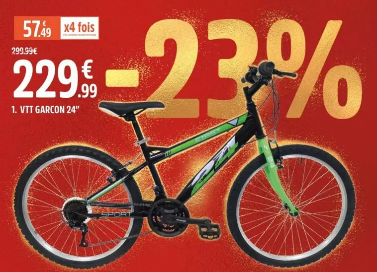 VTT Garçon 24" offre à 229,99€ sur Intersport