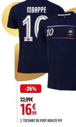 Teeshirt De Foot Adulte Fff offre à 16,99€ sur Intersport