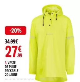 Veste De Pluie Packable 20 Jaune offre à 27,99€ sur Intersport