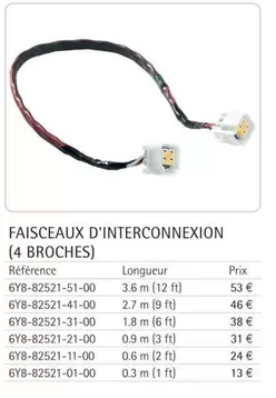 Faisceaux D'interconnexion (4 Broches) offre à 13€ sur Yamaha