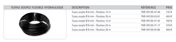 Tuyau Soupe Flexible Hydraulique offre à 133€ sur Yamaha