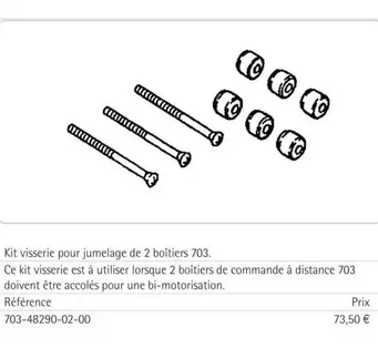 Kit Visserie Pour Jumelage De 2 Boitiers 703 offre à 73,5€ sur Yamaha