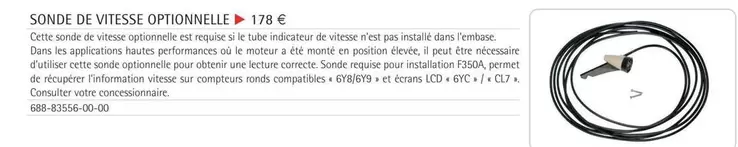 Sonde De Vitesse Optionnelle offre à 178€ sur Yamaha