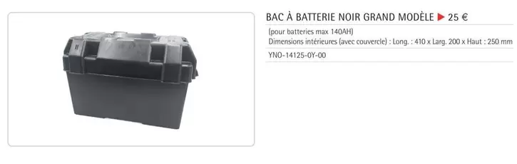 Bac À Batterie Noir Grand Modèle offre à 25€ sur Yamaha