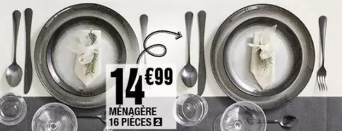 Ménagère 16 Pièces offre à 14,99€ sur La Foir'Fouille