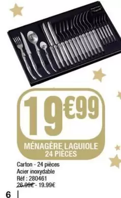 Laguiole - Ménagère  24 Pieces offre à 19,99€ sur La Foir'Fouille