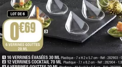 16 Verrines Évasées 30 Ml Plastique offre à 0,69€ sur La Foir'Fouille