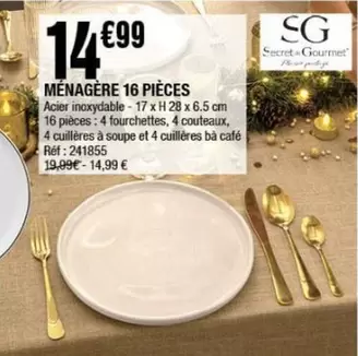 Ménagère 16 Pièces offre à 14,99€ sur La Foir'Fouille