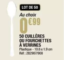 50 Cuillères Ou Fourchettes À Verrines offre à 10,99€ sur La Foir'Fouille