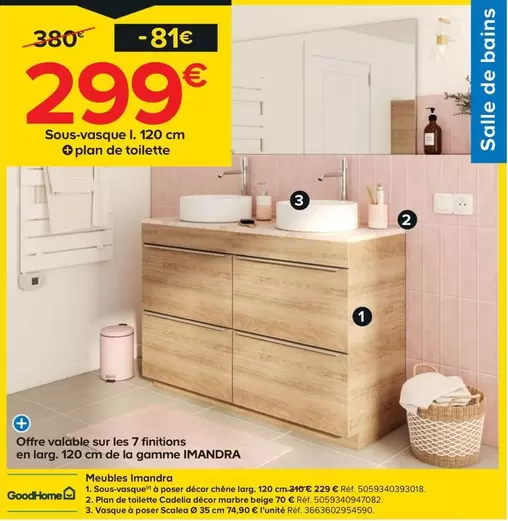 Sous-Vasque A Poser Decor Chene Larg 120cm offre à 229€ sur Castorama