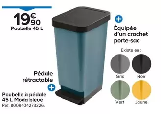 Poubelle À Pédale 45 L Moda Bleue offre à 19,9€ sur Castorama