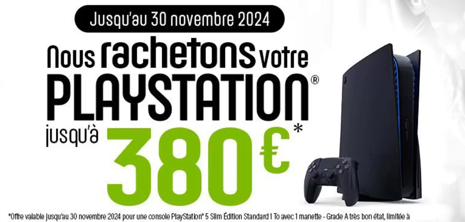 Playstation offre à 380€ sur Cash Express