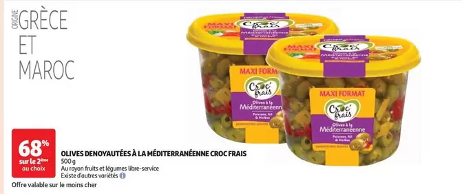 Croc Frais - Olive Denoyautées À La Méditerranéenne offre sur Auchan Hypermarché