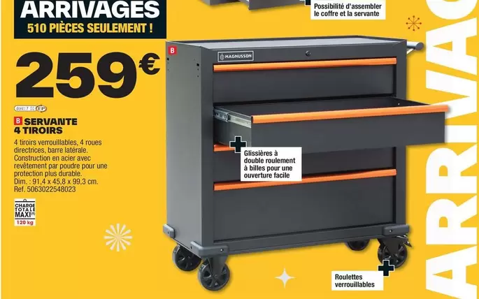 Durable - Il Servavite 4 Tiroirs offre à 259€ sur Brico Dépôt