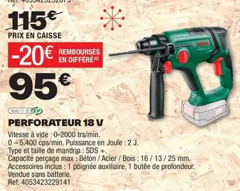 U - Perforateur 18 V offre à 95€ sur Brico Dépôt