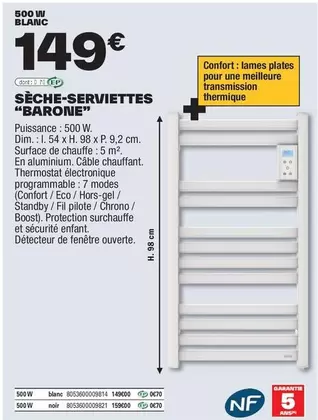 Dim - Sèche-serviettes offre à 149€ sur Brico Dépôt