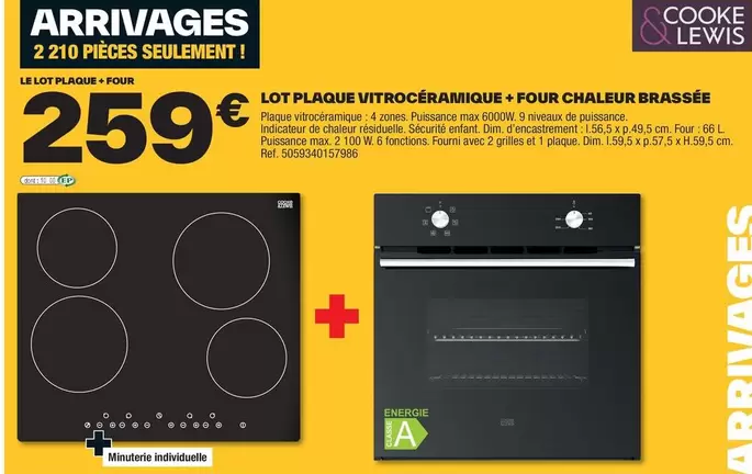 Dim - Lot Plaque Vitroceramique + Pour Chaleur Brassée offre à 259€ sur Brico Dépôt