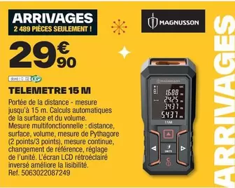 Magnusson - Telemetre 15 M offre à 29,9€ sur Brico Dépôt