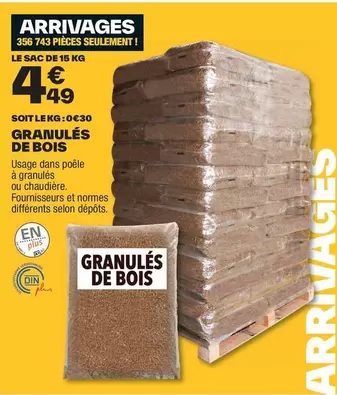 Granulés De Bois offre à 4,49€ sur Brico Dépôt