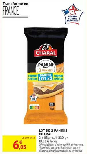 Charal - Lot De 2 Panini offre à 6,05€ sur Intermarché Hyper