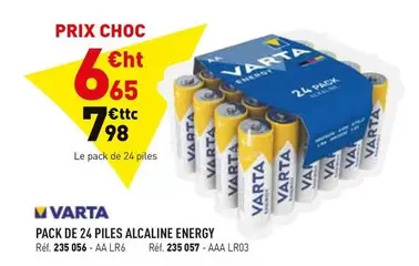 Varta - Pack De 24 Piles Alcaline Energy offre à 6,65€ sur Hyperburo