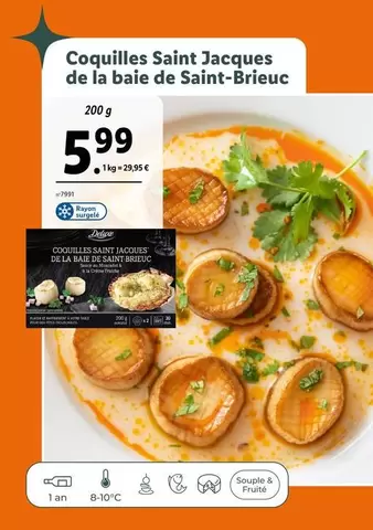 Coquilles Saint Jacques De La Baie De Saint-brieuc offre à 5,99€ sur Lidl