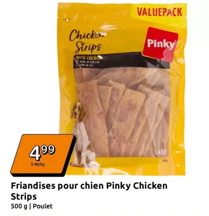 Friandises Pour Chien Pinky Chicken Strips offre à 4,99€ sur Action