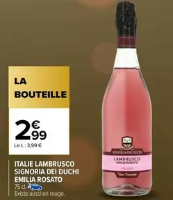 Italia Lambrusco Signoria Dei Duchi offre à 2,99€ sur Carrefour City